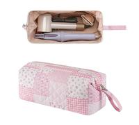RSRSLEII Large Quilted Hair Tools Travel Bag with Bow Pattern,Waterproof Hair Styling Accessories Storage Case for Shark FlexStyle, Dyson Airwrap Hair Dryer, Curling Iron, Revlon Hair Tools, 14 Pink