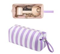 RSRSLEII Large Quilted Hair Tools Travel Bag with Bow Pattern,Waterproof Hair Styling Accessories Storage Case for Shark FlexStyle, Dyson Airwrap Hair Dryer, Curling Iron, Revlon Hair Tools, 24Purple