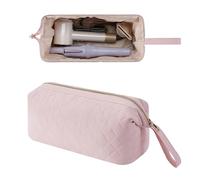 RSRSLEII Large Quilted Hair Tools Travel Bag with Bow Pattern,Waterproof Hair Styling Accessories Storage Case for Shark FlexStyle, Dyson Airwrap Hair Dryer, Curling Iron, Revlon Hair Tools, 10 Solid