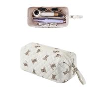 RSRSLEII Large Quilted Hair Tools Travel Bag with Bow Pattern,Waterproof Hair Styling Accessories Storage Case for Shark FlexStyle, Dyson Airwrap Hair Dryer, Curling Iron, Revlon Hair Tools, 29White