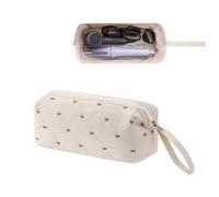 RSRSLEII Large Quilted Hair Tools Travel Bag with Bow Pattern,Waterproof Hair Styling Accessories Storage Case for Shark FlexStyle, Dyson Airwrap Hair Dryer, Curling Iron, Revlon Hair Tools, 03Beige