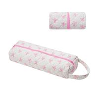 RSRSLEII Quilted Hair Tools Travel Bag，Hair Styling Accessories Storage Case for Shark FlexStyle, Dyson Airwrap Hair Dryer, Curling Iron, Revlon Hair Tools，Portable and foldable, 01Pink Bow