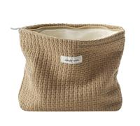 RSRSLEII Travel Makeup Bag, Aesthetic Portable Cosmetic Bag with Zipper, Coquette Makeup Pouch, Cute Travel Toiletry Bag Skincare Bag Car Storage Bag for Women and Girls, 08Brown Weaving