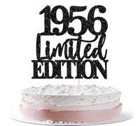 Rsstarxi 1 Pack 70th Birthday Cake Topper Limited EDITION 1956 Cake Decorations 70th Birthday Decorations for Women Men Cheers to 70 Years Old Anniversary Party Decoratons Black