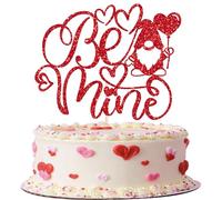 Rsstarxi 1 Pack Be My Valentine Cake Topper Glitter Red Heart Sweet Love Valentine's Day Cake Pick Decorations for Wedding Bridal Shower Birthday Valentines Day Party Cake Decorations