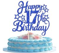 Rsstarxi 1 Pack Happy Birthday Cake Topper Glitter One Happy Dude Birthday Decorations for Boys 17th Birthday Party Bluey Cake Decorations Supplies