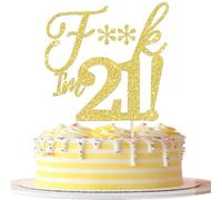 Rsstarxi 1 Pack I'm 21 Cake Topper Glitter Gold Happy 21th Birthday Cake Topper I'm 21th Birthday Decorations for Her Him Cheers to 21 Years Old Birthday Party Decorations Supplies