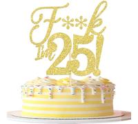 Rsstarxi 1 Pack I'm 25 Cake Topper Glitter Gold Happy 25th Birthday Cake Topper I'm 25th Birthday Decorations for Her Him Cheers to 25 Years Old Birthday Party Decorations Supplies