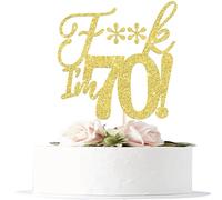 Rsstarxi 1 Pack I'm 70 Cake Topper Glitter Gold Happy 70th Birthday Cake Topper I'm 70th Birthday Decorations for Men Women Cheers to 70 Years Old Birthday Party Decorations Supplies