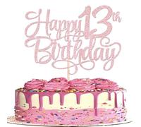 Rsstarxi 1 Pack Pink Happy 13th Birthday Cake Topper Number 13 Thirteen Years Old Birthday Cake Pick Decoration for Girls13th Birthday Anniversary Party Decorations Supplies