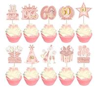 Rsstarxi 40 Pack Happy 60th Birthday Cupcake Toppers Rose Gold Sixty Straight Outta 1966 Cupcake Picks 60 Fabulous Cheers to 60 Years Cake Decorations for Women 60th Birthday Party Supplies