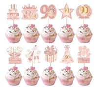 Rsstarxi 40 Pack Happy 90th Birthday Cupcake Toppers Rose Gold Ninety Straight Outta 1936 Cupcake Picks 90 Fabulous Cheers to 90 Years Cake Decorations for Women 90th Birthday Party Supplies