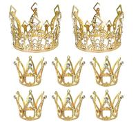 Rsstarxi 6 Pack Gold Crown Cake Topper Decoration 3D Mini Diamond Crown Cake Pick for Baby Shower Kids Princess Girls Birthday Anniversary Party Cake Decorations Supplies
