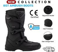 RST Ambush CE Mens Waterproof Adventure Motorcycle Boots (10 UK, Black, numeric_10)