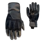 RST Crosby CE Waxed Leather Motorcycle Motorbike Gloves - Black