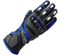 RST Fulcrum Perforated Leather Sports Motorcycle CE Gloves - Grey / Blue / Black