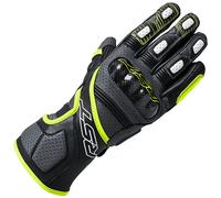 RST Fulcrum (CE) Leather Motorcycle Gloves - Grey/Flo Yellow/Black
