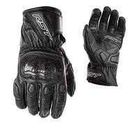 RST Stunt 3 Leather Motorcycle Motorbike Gloves Black