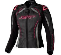 RST S-1, leather jacket women M Black/Grey/Neon-Pink
