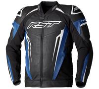 RST Motorbike Motorcycle Tractech Evo 5 CE Leather Jacket Blue / Black / White