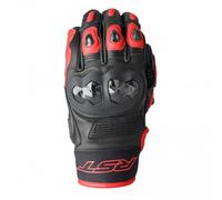 RST Motorcycle Sports Leather Short Gloves - Freestyle 3 D3O Armour - Black/Red