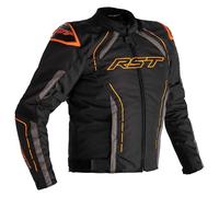 RST S1 CE Textile Waterproof Motorcycle Motorbike Jacket - Black/Grey/Orange