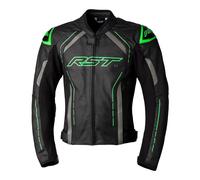 RST S1 Black/Grey/Fluo-Green Sport Touring Urban Leather Motorcycle Jacket