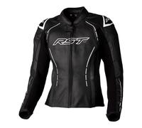 RST S1 CE Ladies Leather Motorcycle Motorbike Sports Jacket Black White 3043