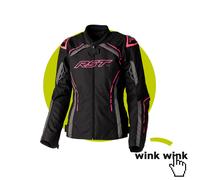 RST S1 Ladies Textile Jacket Black Pink Grey Size 10 10
