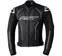 RST S1 CE Leather Jacket Motorbike Motorcycle Black / Black / White
