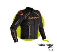 RST S1 CE Men's Textile Motorcycle Motorbike Jacket - Neon Orange