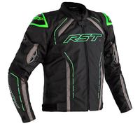RST S1 CE Textile Waterproof Motorcycle Motorbike Jacket - Black / Grey / Green