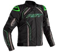 RST S1 CE Textile Waterproof Motorcycle Motorbike Jacket - Black / Grey / Green