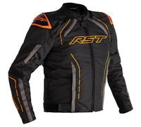 RST S1 CE Textile Waterproof Motorcycle Motorbike Jacket - Black/Grey/Orange