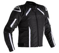 RST S1 CE Textile Waterproof Motorcycle Motorbike Jacket - Black / White