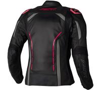 RST S-1, leather jacket women S Black/Grey/Neon-Pink
