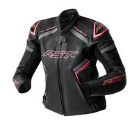 RST S1 D3O Ladies Moto Motorcycle Motorbike Leather Jacket Black / Fluo Pink