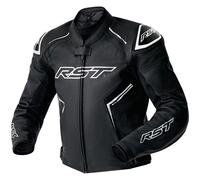 RST S1 D3O Leather Jacket Motorbike Motorcycle Black / Black / White