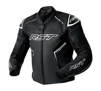 RST S1 D3O Moto Motorcycle Motorbike Leather Jacket Black / Black / White