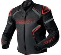 RST S1 D3O perforated Motorcycle Leather Jacket, black-red, size 52 for Men