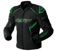 RST S1 D3O Textile Waterproof Motorcycle Motorbike Jacket - Black / Flo Green