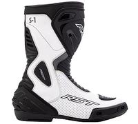 RST S1 Mens CE Leather Sport Touring Motorcycle Boots (6 UK, Black, White, numeric_6)