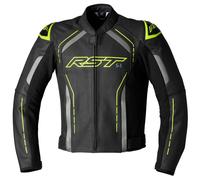 RST S1 Motorcycle Leather Jacket, black-yellow, size 46