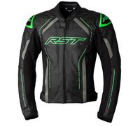 RST S1 Motorcycle Leather Jacket, black-green, size 48