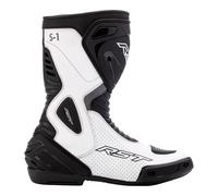 RST S1 Mens CE Leather Sport Touring Motorcycle Boots (10 UK, Black, White, numeric_10)
