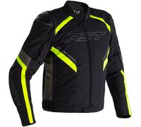 RST Sabre CE Textile Waterproof Motorcycle Motorbike Jacket - Black/Grey/Yellow