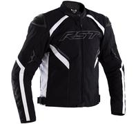 RST Sabre CE Textile Waterproof Motorcycle Motorbike Jacket - Black / White