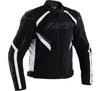 RST Sabre CE Textile Waterproof Motorcycle Motorbike Jacket - Black / White