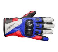 RST Stunt 3 III Leather Motorcycle Motorbike Gloves - CE Approved -Red/Blue/Whit