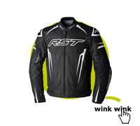 RST Tractech Evo 5 CE Mens Textile Motorcycle Motorbike Jacket - Black/White/Bla